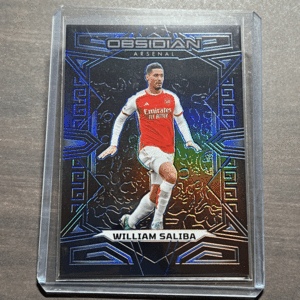 William Saliba - Arsenal Blue Electric Etch /20 2023-24 Panini Obsidian Soccer