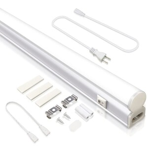 送料込 20本 T5 led蛍光灯 20W形 直管器具一体型 スイッチ付 1300LM 60cm 昼光色 6000K 600mm 3M電源コード 高輝度 工事不要 LEDA-D26