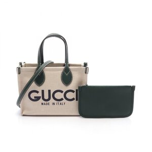 グッチ プリント ミニ ブランドオフ GUCCI キャンバス トートバッグ コットンリネンキャンバス レディース