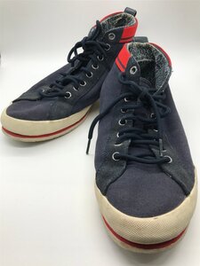 ■【YS-1】 ヒューゴボス HUGO BOSS スニーカー ■ ハイカット ネイビー系 × 赤系 26cm 41 ヒール高2,5cm 【同梱可能商品】K■