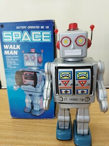 スペースウォークマン ブリキロボット SPACE WALK MAN ロボット ブリキ ブリキ玩具 昭和レトロ　箱付き ビンテージ