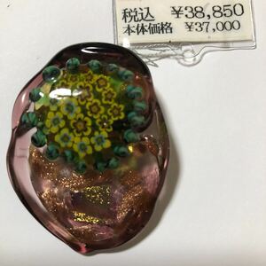 ハンドメイド☆アンティーク　花柄ネックレストップ