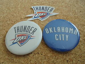 OKC ★NBA【★サンダー】★缶バッチ ★チームロゴ シール ★OKC【★オクラホマ シティー】★バスケ ★ファン コレクション ★応援グッズ