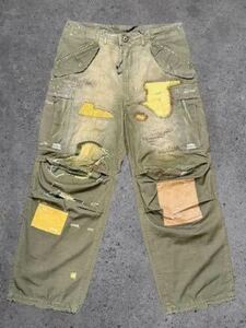 即決 SAPEUR M-65 Re:MAKE CARGO PANTS OLIVE Lサイズ サプール リメイク カーゴパンツ オリーブ sapeur アメリカ軍 VINTAGE ヴィンテージ