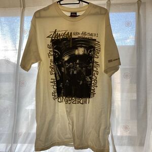 STUSSY NIKE AIR FORCE1 presents NITRO MICROPHONE UNDERGROUND SPECIAL FORCE TOUR tee Tシャツ Mサイズ ステューシー ニトロ