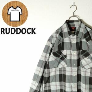 【RUDDOCK ウエスタンシャツ XL チェック柄 海外古着 A551】