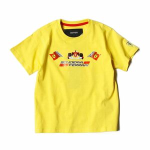 フェラーリ フラッグ スクデット キッズ Tシャツ イエロー 5才