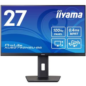 【中古】マウスコンピューター モニター ディスプレイ iiyama XUB2792HSU-B6 27インチ フルHD IPS方式 100Hz 0.4