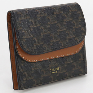 中古・未使用セリーヌCELINE トリオンフキャンバス オリガミ フラップウォレット 10D90 2BZP 04LU ブラウン ランク：S us-1 メンズ