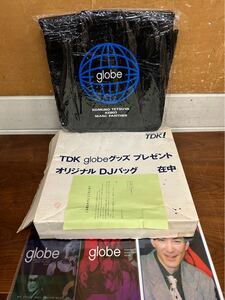 【た-12-75】100 未使用 TDK globe グッズプレゼント DJバッグ 非売品 下敷き グローブ 小室哲哉 