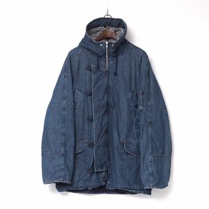 TH9865□アルファ/ALPHA INDUSTRIES*メンズM*N-3B/フライトジャケット/ミリタリーコート*コットンデニム*裏ボア*ブルー系