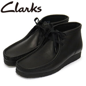 Clarks (クラークス) 26155512 Wallabee Boot ワラビーブーツ メンズ レザーブーツ Black Leather CL066 UK9.5-約27.5cm