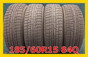 ★2020年製 185/60R15 84Q YOKOHAMA ice GUARD iG50 Plus 中古 スタッドレスタイヤ 4本 15インチ★