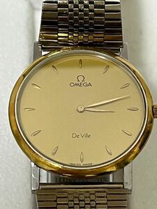 【D24102401】1円〜 OMEGA オメガ De Ville デビル ゴールド文字盤 時計 アンティーク ヴィンテージ 専用ケース付き ゴールド 