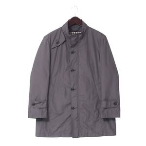 TI3883▽定価10万円 Aquascutum アクアスキュータム【TEC.3】スタンドカラー ハーフコート ライナー付き 収納式フード 撥水性 2202212010