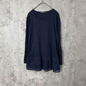 StyleNote L チュニックロングTシャツ レース レディース レーヨン