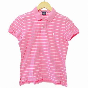 ポロゴルフ ラルフローレン POLO GOLF RALPH LAUREN ポロシャツ カットソー 半袖 ボーダー ウエア S ピンク