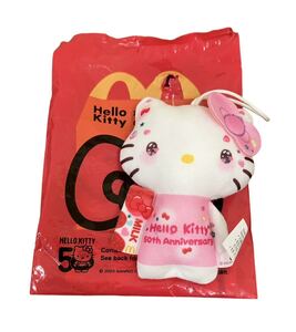 526 マクドナルドハッピーセット　キティちゃん　50周年限定　ハローキティ ぬいぐるみ マスコット 開封済み