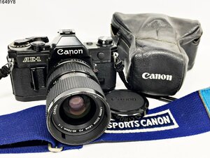 シャッターOK Canon キャノン AE-1 FD 35-70mm 1:4 一眼レフ フィルムカメラ ブラックボディ レンズ ケース付 1649Y8-8