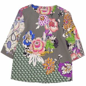 美品 エトロ ETRO シャツ ブラウス 七分袖 花柄 イタリア製 トップス レディース 42(M相当) マルチカラー cf06mr-rm05r06868