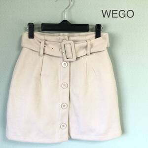 ◎WEGO ウィゴー ミニスカート メルトンスカート スカート ベージュ色 ベルト付きスカート レディース サイズF