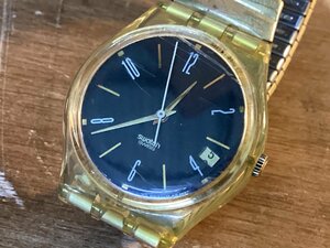 TT-1836 ■送料込■ Swatch スウォッチ スケルトン メンズ アナログ クオーツ 腕時計 スイス製 38g●ジャンク扱い/くGOら