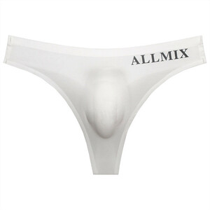 Tバック ビキニブリーフ 下着 メンズ ALLMIX シームレス セクシー ストレッチ 通気性よい 立体感 XL ホワイト