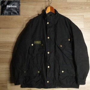 B9Y/Y7.5-7　イギリス製　Barbour　バブアー　INTERNATIONAL　インターナショナル　オイルドジャケット　襟コーデュロイ　裏チェック