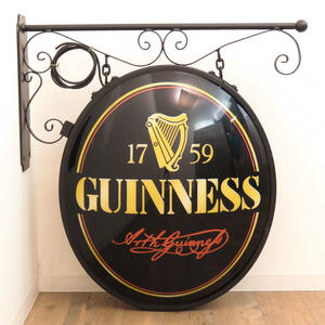 ギネスビール（GUINNESS）の古いサインボード (外灯の看板) / 店舗什器（パブ・レストラン）/ディスプレイ/インテリア/ホームバー/AL-2346