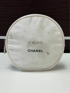 LE BLANC ル ブラン CHANEL シャネル ポーチ ノベルティ 丸型 非売品 化粧ポーチ ホワイト 小物入れ ココマーク ブランドポーチ