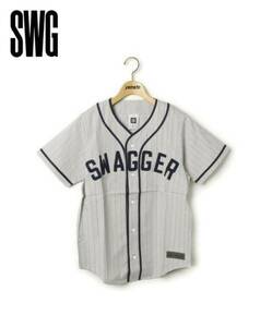 #古着屋大和 #送料無料 #未使用 #スワッガー #SWAGGER #SWG #ストライプ #ベースボールシャツ #ジャージ Mサイズ #グレー #参考価格17640