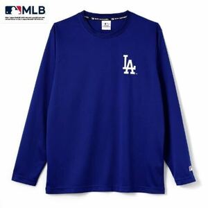 新品未使用 MLB 公式 ロサンゼルス ドジャース 長袖 Mサイズ ロンT トレーニングウェア 大谷翔平 山本由伸 Tシャツ ブルー 青 野球