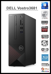 ★DELL Vostro 3681/i7-10700K 8コア/RAM 32GB/新品 NVMe SSD 2TB/HDD 4TB/AMD R7 450 4GB/WiFi 6/Blu-ray/USB3.2/Office2021/Win11Pro★