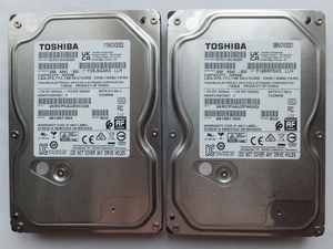 TOSHIBA製　3.5インチSATAハードディスク500GB　2個セット　2021/2022年製　稼働時間少