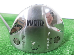 ♪MacGregor マグレガー MACTEC N.V 3W フェアウェイウッド 15°/純正 シャフト NAVIGATION FW FLEX-R G7966♪