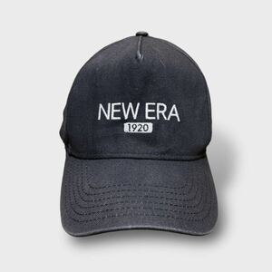 ●洗濯プレス済み● NEW ERA ニューエラ コットンキャップ 刺繍 ロゴデザイン 帽子 ブラック 【2674】