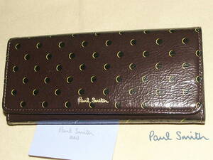 PSC442-⑩　新品本物即決　ポールスミス　Paul Smith　牛革/羊革　税込定価28,600円　ドット柄　長財布　バーガンデ