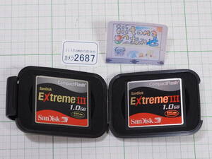 ◆カメラ2687◆ コンパクトフラッシュ（CFカード）1GB　２枚　ExtremeⅢ SanDisk サンディスク Used ～iiitomo～