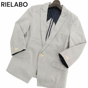 RIELABO リエラボ ニコルクラブ フォーメン 春夏 背抜き ストライプ★ 7分袖 テーラード ジャケット ブレザー Sz.46　メンズ　C4T01314_2#M