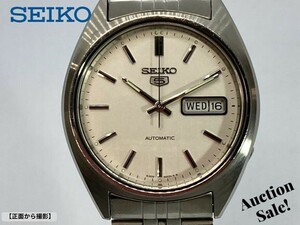 【可動品】 SEIKO セイコー 5 ファイブ 6309-8840 オートマチック 腕時計 文字盤 シルバー色