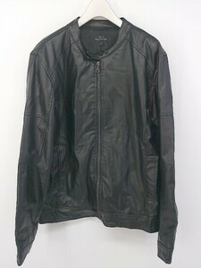 ◇ Gommantage ジップアップ フェイクレザー 長袖 シングル ライダースジャケット サイズ LL ブラック メンズ E