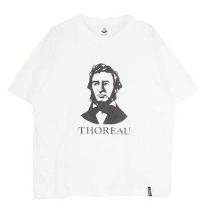 MOUNTAIN RESEARCH マウンテンリサーチ 24SS Thoreau ソロー フロント プリント Ｔシャツ 半袖 カットソー ホワイト系 XL【中古】