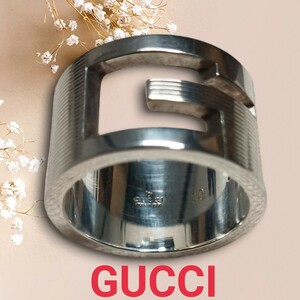 ★箱付き★　GUCCI　グッチ　シルバー　リング　指輪　Gマーク　10号　シルバー925