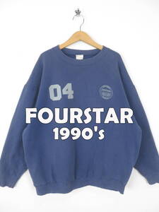 90s FOURSTAR ★ フェード スウェット L ★ フォースター スケート スケボー USA アメリカ 古着 CARROLL GIRL CHOCOLATE