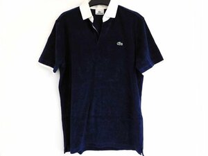 3番 ラコステ LACOSTE ■ サイズ3 パイル地 半袖スキッパーポロシャツ ネイビー ファブリカ メンズ □6E イ10