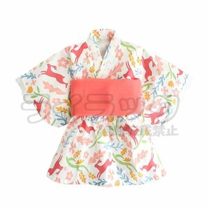 【130cm】浴衣 子供 女の子 兵児帯2点セット 子供服 ベビー キッズ 夏祭り 夏 和装 ゆかた 子ども こどもゆかた 帯セット ワンピース