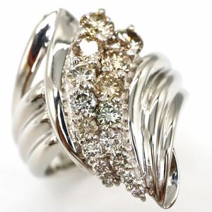 1円〜!!豪華!!美品!!売り切り!!《Pt900 天然ダイヤモンドリング》N ◎12.0g 16号 0.93ct jewelry ring diamond ジュエリー 指輪 EH2/F.M106