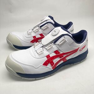 即決!未使用! asics 安全靴 ウィンジョブ CP306 BOA 1273A029 ホワイト×クラシックレッド 28cm / アシックス