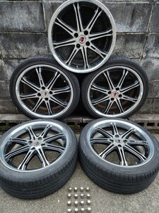 ▼WORK ワーク/タイヤ5点セット シュバート schwert MODERNES EXOTISCHES 普通車 金具16点 中古 ホイール 