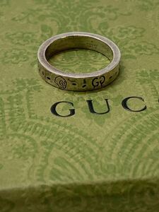 〒 GUCCI ゴースト リング AG925 13号 箱付き シルバー グッチ Gリング